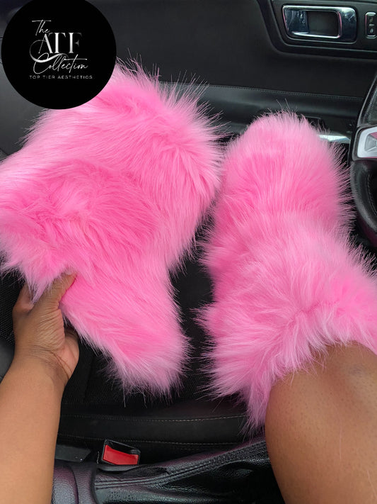 Pink Fur Boots