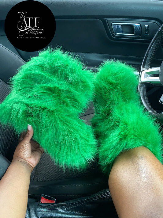 Green Fur Boots