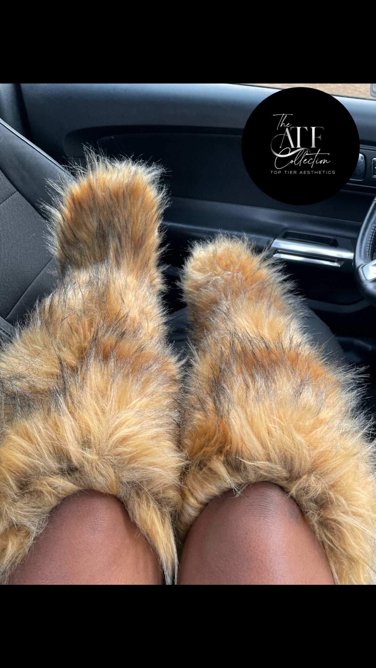 Brown & Black Ombre Fur Boots (Knee Length)